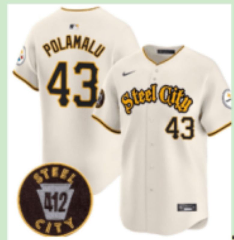 Men 2025 Nike Pittsburgh Steelers #43 Polamalu Cream Limited NFL Jersey style 02